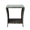 Outdoor Patio Square End Table for Porch Garden Backyard