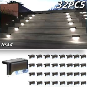 16/32PCS solar outdoor light, spring camping outdoor light, outdoor LED step light, solar charging, suitable for balconies, terraces, stairs, fences (Color: 32PCS-baise-1)