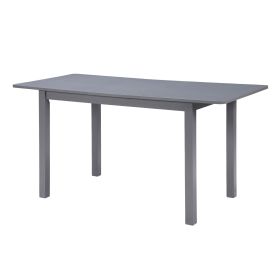 59'' Extendable Dining Table, Modern House Dining Room Table for 4-8, Wooden Kitchen Table , Dining Room, Working Office (Main Color: Dark Gray, Main Material: Wood+Bone)