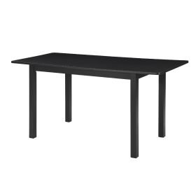 59'' Extendable Dining Table, Modern House Dining Room Table for 4-8, Wooden Kitchen Table , Dining Room, Working Office (Main Color: Black, Main Material: Wood+Bone)