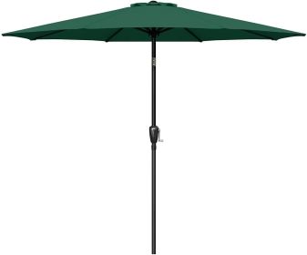 Simple Deluxe 9ft Outdoor Market Table Patio Umbrella with Button Tilt, Crank and 8 Sturdy Ribs for Garden, Green (Color: as Pic)
