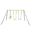 XNS081 lime green interesting swingset with plastic safe swing set 440lbs for outdoor playground for age 3+ with face to face without tee