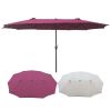 15Ftx9FtDouble-Sided Patio Umbrella Outdoor Market Table Garden Extra Large Waterproof Twin Umbrellas with Crank and Wind Vents for Garden Deck Backya