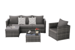 3 Pieces Patio Furniture Set,Outdoor Woven Sectional L- Shaped Patio Furniture ,Wicker Conversation Set with single sofa