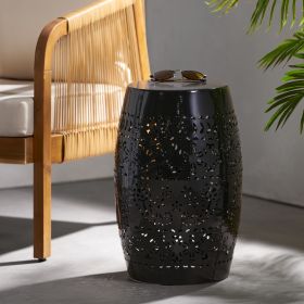 Modern Iron Outdoor Side Table (Color: Black, Material: Iron)