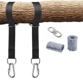 Camping Hammock Strap with Safety Lock Suspension Swing Rope (Color: GRAY)