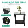 Outdoor Patio Square End Table for Porch Garden Backyard
