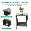 Outdoor Patio Square End Table for Porch Garden Backyard