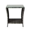 Outdoor Patio Square End Table for Porch Garden Backyard