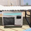 Foldable Patio Chaise Lounge Chair for Outdoor with Detachable Pocket and Pillow, Portable Adjustable Sun Lounger Recliner for Beach, Camping and Pool