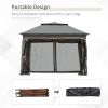 Outsunny 11' x 11' Pop Up Canopy, Outdoor Patio Gazebo Shelter with Removable Zipper Netting