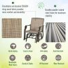 Outsunny 3 Piece Outdoor Glider Chair with Coffee Table Bistro Set, 2 Patio Rocking Swing Chairs with Breathable Sling Fabric, Glass Tabletop
