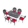 (Cushions In Random Colors)7-Piece Set Of Cast Aluminum Patio Furniture With Cushions