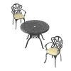 (Cushions In Random Colors)3-Piece Set Of Cast Aluminum Patio Furniture With Cushions