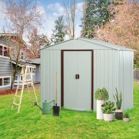6ft x 5ft Outdoor Metal Storage Shed White (Color: as Pic)