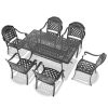 (Cushions In Random Colors)7-Piece Set Of Cast Aluminum Patio Furniture With Cushions