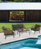 4 Pieces Patio Furniture Set, PE Rattan Wicker 4 Pcs Outdoor Sofa Set w/Washable Cushion and Tempered Glass Tabletop
