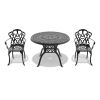 (Cushions In Random Colors)3-Piece Set Of Cast Aluminum Patio Furniture With Cushions