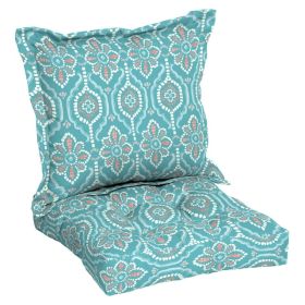 45" x 24" Tan Rectangle Outdoor 2-Piece Deep Seat Cushion (Color: Marbella Tile)