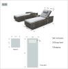 Direct Wicker Outdoor Patio Adjustable Backrest Rattan Chaise Lounge Set with Cushions
