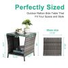 Outdoor Patio Square End Table for Porch Garden Backyard