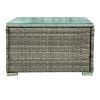 4 Piece Patio Sectional Wicker Rattan Outdoor Furniture Sofa Set with Storage Box - Grey Wicker Creme Cushion