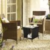 Outdoor Patio Square End Table for Porch Garden Backyard