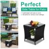 Outdoor Patio Square End Table for Porch Garden Backyard