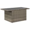 Garden Sofa Set Grey PE rattan, powder-coated steel, tempered glass