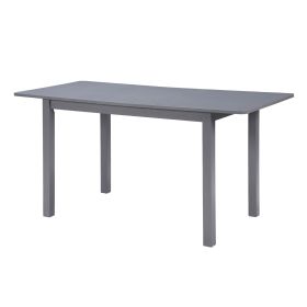 59'' Extendable Dining Table, Modern House Dining Room Table for 4-8, Wooden Kitchen Table , Dining Room, Working Office (Main Color: Dark Gray, Main Material: Wood+Bone)