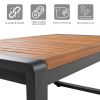 GO Large Size 4-pieces Outdoor Furniture sofa for 5 Person Conversation Set, Garden Sofa Set With Removable Cushion, Metal And Wood Frame Sofa set
