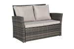 4 Pieces Outdoor Patio Furniture Sets Garden Rattan Chair Wicker Set, Poolside Lawn Chairs with Tempered Glass Coffee Table Porch Furniture