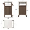 HDPE Barbecue/Grill Side Table Trolley;  Outdoor Prep Dining Table Serving Cart with 304 Stainless Steel Top;  Outdoor Kitchen Storage Island for
