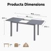 59'' Extendable Dining Table, Modern House Dining Room Table for 4-8, Wooden Kitchen Table , Dining Room, Working Office