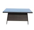 Outdoor patio Furniture Rectangular Dining Table with clear tempered glass