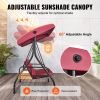 VEVOR 3-Seat Patio Swing Chair, Converting Canopy Swing, Outdoor Patio Porch with Adjustable Canopy, Removable Thick Cushion and Alloy Steel Fram