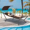 Hanging Hammock with Stand, Patio Hanging Chaise Lounge Chair w/Canopy, Cushion, Pillow & Storage Bag
