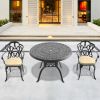 (Cushions In Random Colors)3-Piece Set Of Cast Aluminum Patio Furniture With Cushions