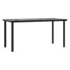 Dining Table Black Powder-coated steel, tempered glass