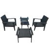 Patio Furniture Outdoor Chair And Ottoman 5 Pieces Rattan Seating Group with Cushions
