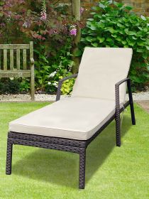 Outdoor Patio Lounge Chairs Rattan Wicker Patio Chaise Lounges Chair Brown (Color: as Pic)