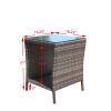 Outdoor Patio Furniture 1 Coffee Table With Clear Tempered Glass