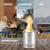 Smokeless Fire Pit, 304 Stainless Steel Tabletop Firepit Wood Pellets Burning Fire Pits for Camping, Bonfire