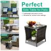 Outdoor Patio Square End Table for Porch Garden Backyard