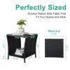 Outdoor Patio Square End Table for Porch Garden Backyard