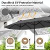 13 Feet Double-Sided Patio Twin Table Umbrella with Crank Handle