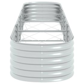 vidaXL Garden Raised Bed 157.5"x31.5"x17.3" Galvanized Steel Silver (Option: as picture)